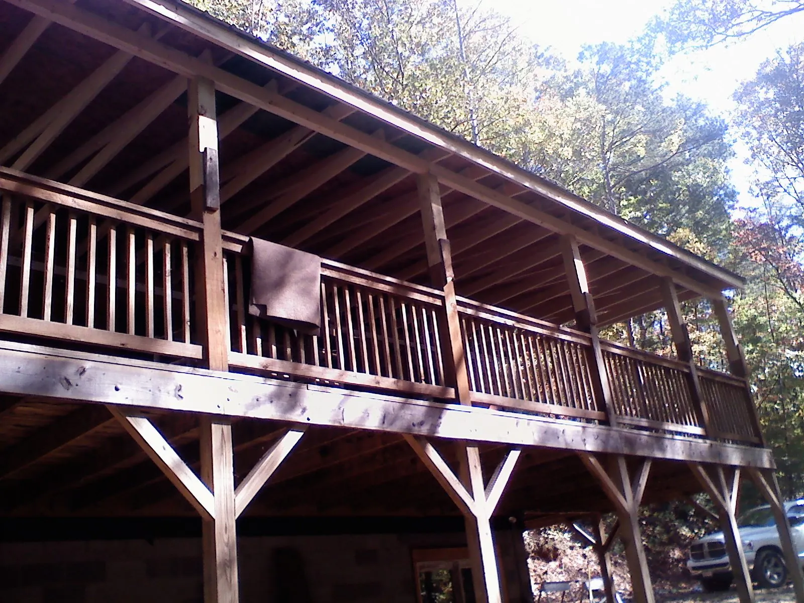 Timber framing under a new elevated porch and deck — Roof Leak Repair in Wallkill by Roofing Brothers